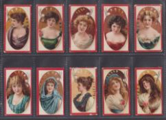 Cigarette cards, USA, American Tobacco Co, Beauties Palette Girls Red Borders (set 25 cards) (some