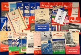 Football programmes & autographs, an England International selection including England v