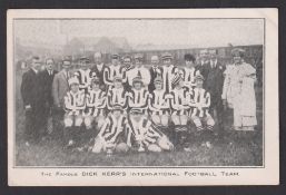 Football postcard, Dick Kerr's Ladies Football Team, a b/w printed card showing the Famous Dick