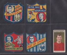 Trade cards, Boys Magazine, Famous Footer Clubs, four shaped cards, Aston Villa (F. Moss inset),