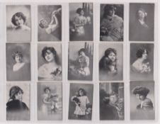 Cigarette cards, Malta, Scerri, Beauties & Children (Black & White, no borders), 'K' size, set,