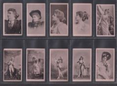 Cigarette cards, Ogden's, Actresses, Collotype (Printed back), 14 different cards, all unnamed