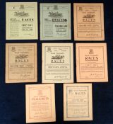 Horseracing, racecards, Great Yarmouth, 8 racecards, 8th Jun 1922, 23rd May 1923, 4th Sep 1927, 23rd