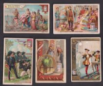 Trade cards Liebig, a selection of 10 Italian sets, The Story of the Extract Tree, Italian Masks