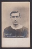 Football postcard, Woolwich Arsenal FC, photographic portrait card, 'J. Ashcroft, The Reds Famous