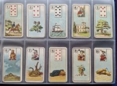 Cigarette cards, Carreras Fortune Telling, 4 sets; standard sized head and playing card inset &