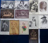 Postcards, 12 Theatrical Advertising postcards to include 'Miss Hook of Holland' (1907), Hall