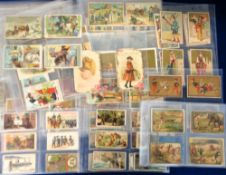 Trade cards, a collection of approx. 240 Continental trade cards many different issuers and series