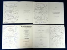 Cricket autographs, Australia, 4 British Sportsman's Club Luncheon Menu dinner cards for Tours in