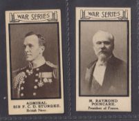 Cigarette cards, Theman's War Portraits, 2 type cards numbers 14 (near gd) and 32 (gd+)