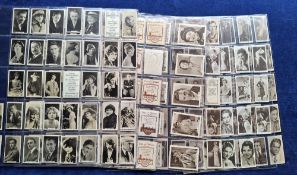 Cigarette cards, approx. 340 cards all Cinema related; including near sets Wills Overseas Movie
