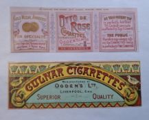 Tobacco Advertising, Ogden's, selection 34 items, mostly paper labels and paper cigarette packet