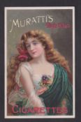 Tobacco advertising, Muratti, advert card for 'Muratti's High Class Cigarettes', postcard size,