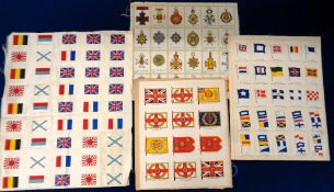 Tobacco silks, a collection of 8 silk proof sheets including Phillips Pilot Flags (BDV) (set, 25),