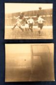 Football press photographs, West Ham United, two original b/w photos 1931/32 v Chelsea FA Cup (foggy