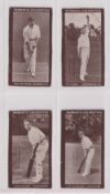 Cigarette cards, Murray's, Cricketers (Series H, Brown Front), four cards, Tom Hayward, Surrey CC,