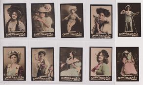 Cigarette cards, India, Crown Tobacco Co, Actresses, Photographic Series, 'M' size, black borders,