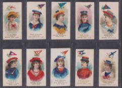 Cigarette cards, USA, Duke's, Yacht Colors of the World (set, 50 cards) (1 with back damage, 7