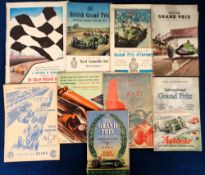 Motor Racing, a collection of 9 Grand Prix & other programmes inc. British Grand Prix 1949, 1950,