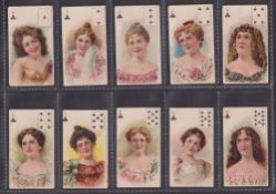 Cigarette cards, USA, ATC, Beauties, Playing Card Inset, Set 1 (set, 52 cards) (some slight