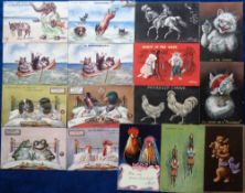 Postcards, Ellam, a mainly anthropomorphic comic mix of 16 cards illustrated by Ellam inc. '
