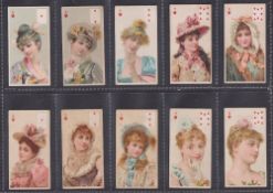 Cigarette cards, Wills, Beauties, Playing Card Inset (Brown Scroll Back), 20 cards representing