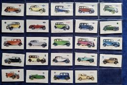 Cigarette cards, 9 sets Motor Cars / Bikes themed; Gallaher Motor Cars, Lambert & Butler Motor