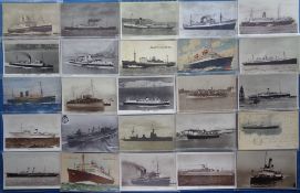 Postcards, Shipping, 180+ cards, RPs, printed and artist drawn to include R.M.S. Minnedosa, S.S.