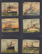 Cigarette cards, Peru, Arbocco, 30 cards, Warships, die-cut borders, 24 different cards, plus