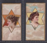 Cigarette cards, Pritchard & Burton, Star Girls, two cards, ref. H30, pictures nos 10 & 12 (slight