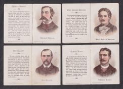 Cigarette cards, USA, Buchner, Defenders & Offenders, 'P' size (Red overprint to backs), four cards,