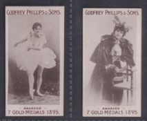 Cigarette cards, Phillips, Beauties - 'HUMPS' (Awarded 7 Gold Medals 1895' at base), two cards, ref.
