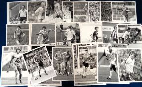 Football press photographs, a collection of approx. 75 b/w press photos, 1980's, mostly showing