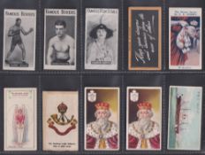 Cigarette cards, Singleton & Cole, sixteen type cards inc. Famous Boxers (x2, one numbered, one