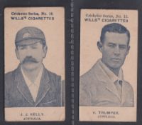 Cigarette cards, Wills (Australia), Cricketers Series (Grey Scroll Back, No Frame), two type