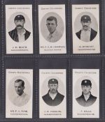 Cigarette cards, Taddy, County Cricketers, Gloucestershire, 6 cards, J H Broad, Mr F H B Champain, G