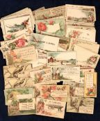 Trade cards, USA, a collection of 150+ early American business cards, 1880's-early 1900's, many