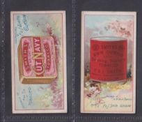 Cigarette cards, Smith's Advertisement cards, 2 cards, both tins; Bright Cut Navy & Sun Cured