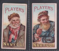 Cigarette cards, Player's, Advertisement Cards, two cards showing pipe smoking sailors, ref. H338