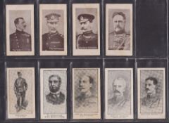 Cigarette cards, Lambert & Butler, 9 early Military cards from 2 series; Boer War Generals CLAM (1