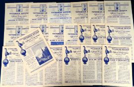 Football programmes, Tottenham homes, 21 programmes, 1957/8 to 1960/61, 57/8 (6) inc. Sheffield