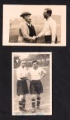 Football postcards, Tottenham Hotspur FC, two b/w photographic cards, 'Our Prince Meets Arthur
