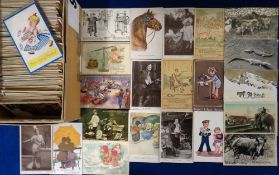 Postcards, Subjects, a selection of cards RPs, printed and artist drawn to include horses, comic,
