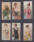 Cigarette cards, USA, Lorillard, Beautiful Women ('Tiger' wording front & back), six cards, ref.