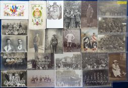 Postcards, Military, UK and foreign, RPs, printed and artist drawn, approx. 220 cards to include