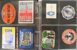 Collectables, Hotel Labels, a colourful collection of 115+ mid 20thC labels all neatly presented