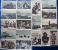 Postcards, Foreign, an unusual selection of 18 cards of Greenland, with families, habitation (