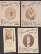 Tobacco advertising, USA, Allen & Ginter, four items, three large Souvenir advertising cards, each