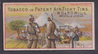 Cigarette card, Wills Advertisement type card, Soldiers with Tents (gd)