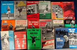 Football Biographies and Autobiographies, a collection of 18 hardback books all with dust jackets